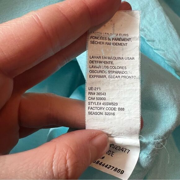 Izod saltwater light blue button down shirt. - Picture 5 of 11